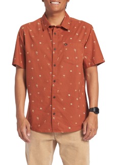 Quiksilver Heat Wave Short Sleeve Button-Up Shirt in Baked Clay at Nordstrom Rack
