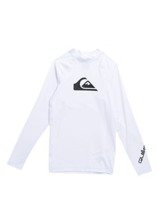Quiksilver Kids' All Time Long Sleeve Rashguard in White at Nordstrom Rack