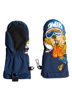 Quiksilver Kids' Indie Snowboard Waterproof Insulated Mittens in Insignia Blue Pattern at Nordstrom