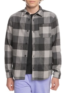 Quiksilver Kids' Motherfly Organic Cotton Flannel Shirt in Iron Gate at Nordstrom Rack