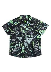 Quiksilver Kids' Next Gen Print Short Sleeve Cotton Button-Up Shirt