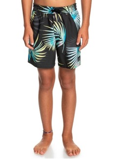 Quiksilver Kids' Oceanmade Recycled Polyester Swim Trunks in Tarmac at Nordstrom