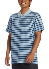 Quiksilver Men's Dna Cotton Mixed-Stripe Polo Shirt - Winter Sky