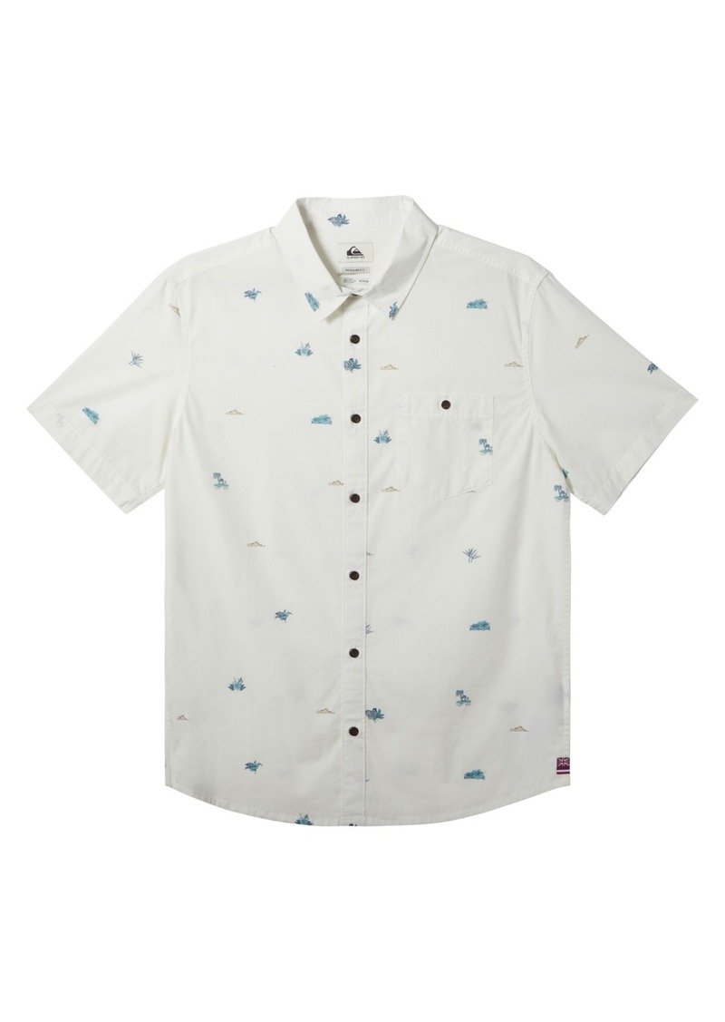 Quiksilver Men's Hawaii Stowaway Button Up Shirt - Wbk0-snow