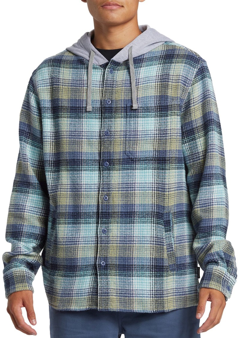 Quiksilver Men's Sandbar Hooded Flannel, Medium, Blue