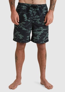 Quiksilver Mike Volley Recycled Swim Trunks in Black at Nordstrom Rack