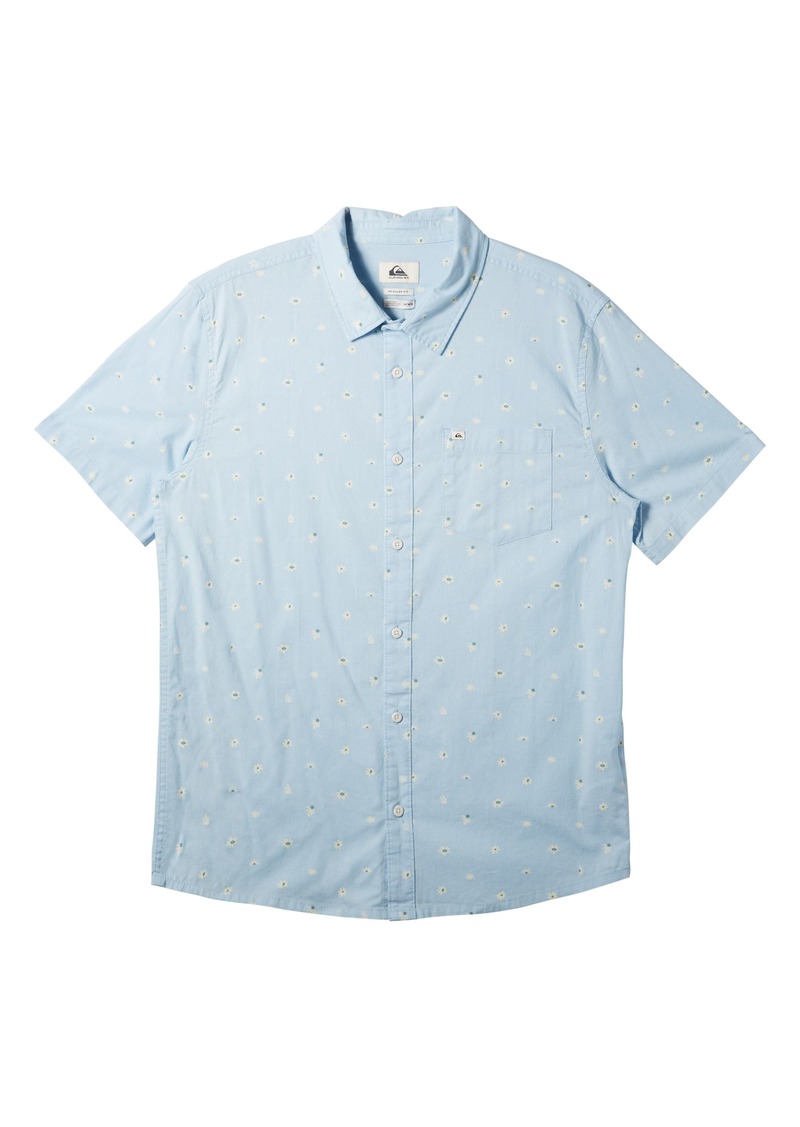 Quiksilver Minimo Floral Short Sleeve Button-Up Shirt in Sky Blue at Nordstrom Rack