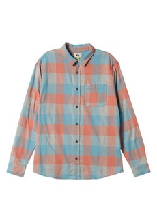 Quiksilver Motherfly Buffalo Check Button-Up Organic Cotton Flannel Shirt