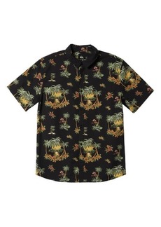 Quiksilver Palm Spritz Floral Short Sleeve Button-Up Shirt