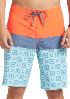 Quiksilver Surfsilk Panel 20 Board Shorts in Aqua/Fiery Coral at Nordstrom Rack