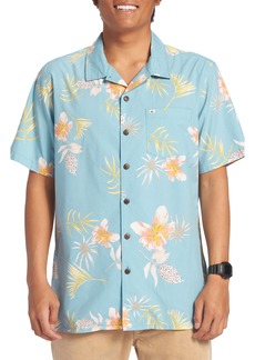 Quiksilver Tropical Floral Camp Shirt in Reef Waters at Nordstrom Rack