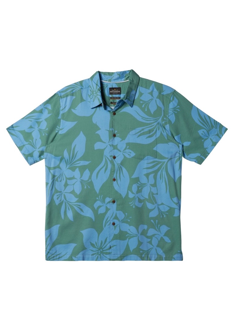 Quiksilver Waterman Men's Big Island Short Sleeve Shirt - Frosty Spruce