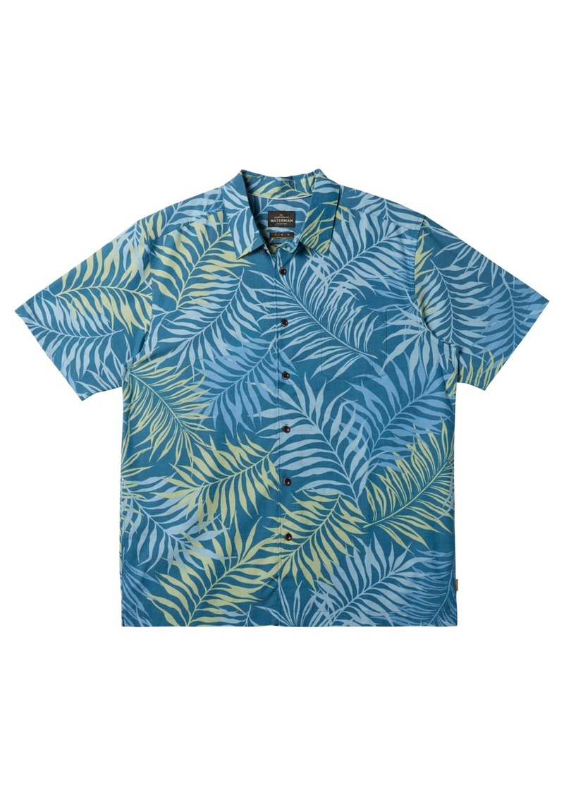 Quiksilver Waterman Men's Wild Fern Short Sleeve Shirt - Blue Steel