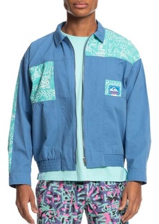 Quiksilver x 'Stranger Things' Hawkins Colorblock Cotton Jacket in Riviera at Nordstrom