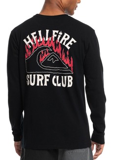 Quiksilver x Stranger Things Men's Hell Fire Surf Club Long Sleeve T-Shirt, Small, Black
