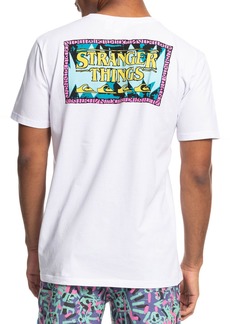 Quiksilver x Stranger Things Men's Outsiders Short Sleeve T-Shirt, Medium, White | Father's Day Gift Idea
