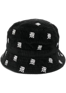 R13 all-over embroidered-logo bucket hat