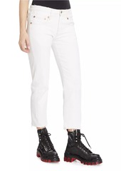 R13 Boy Straight-Leg Cropped Jeans