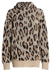 R13 Cashmere Leopard Hoodie