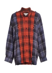R13 Combo Plaid Long-Sleeve Button-Up Workshirt