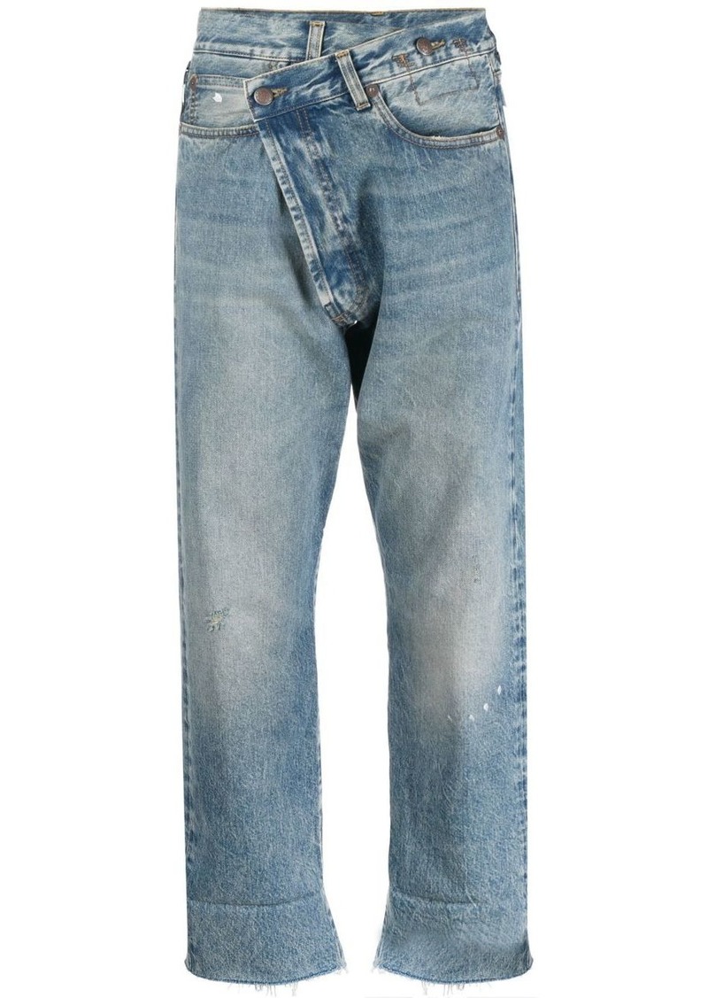 R13 crossover cropped jeans
