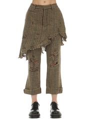 R13 Destroyed Wool Blend Layered Skirt Pants