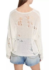 R13 Distressed Linen-Blend Boyfriend Sweater