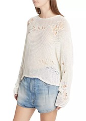 R13 Distressed Linen-Blend Boyfriend Sweater