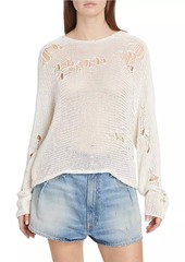 R13 Distressed Linen-Blend Boyfriend Sweater