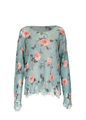 R13 Distressed Oversized Sweater In Floral