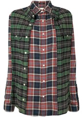 R13 Double reconstructed plaid shirt