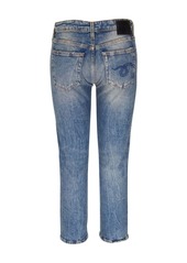 R13 faded cropped jeans