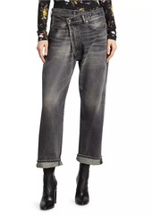 R13 Faded Crossover Jeans