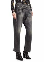 R13 Faded Crossover Jeans