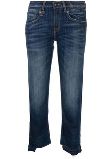 R13 high-rise cropped jeans