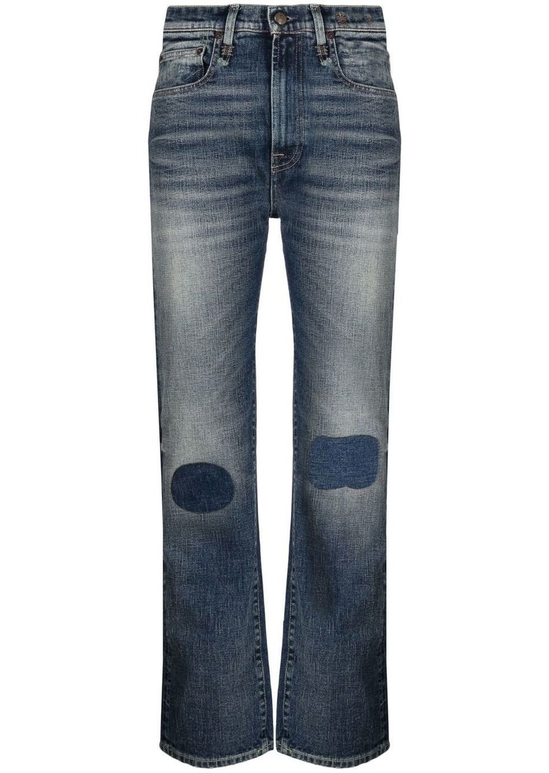 R13 high-waisted slim-cut jeans