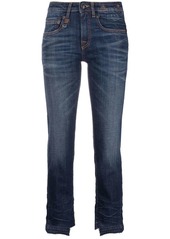 R13 mid-rise cropped jeans