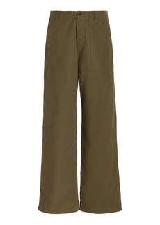 R13 - Cotton Wide-Leg Utility Pants - Green - 26 - Moda Operandi