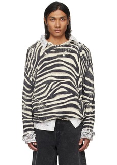 R13 Black & White Zebra Sweater