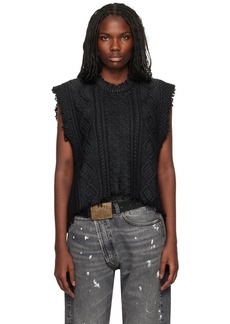 R13 Black Boyfriend Cable Sweater Vest