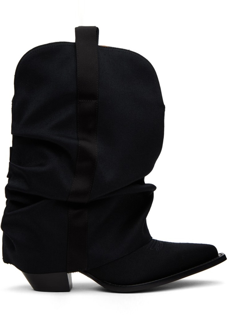 R13 Black Chunky Sleeve Cowboy Boots