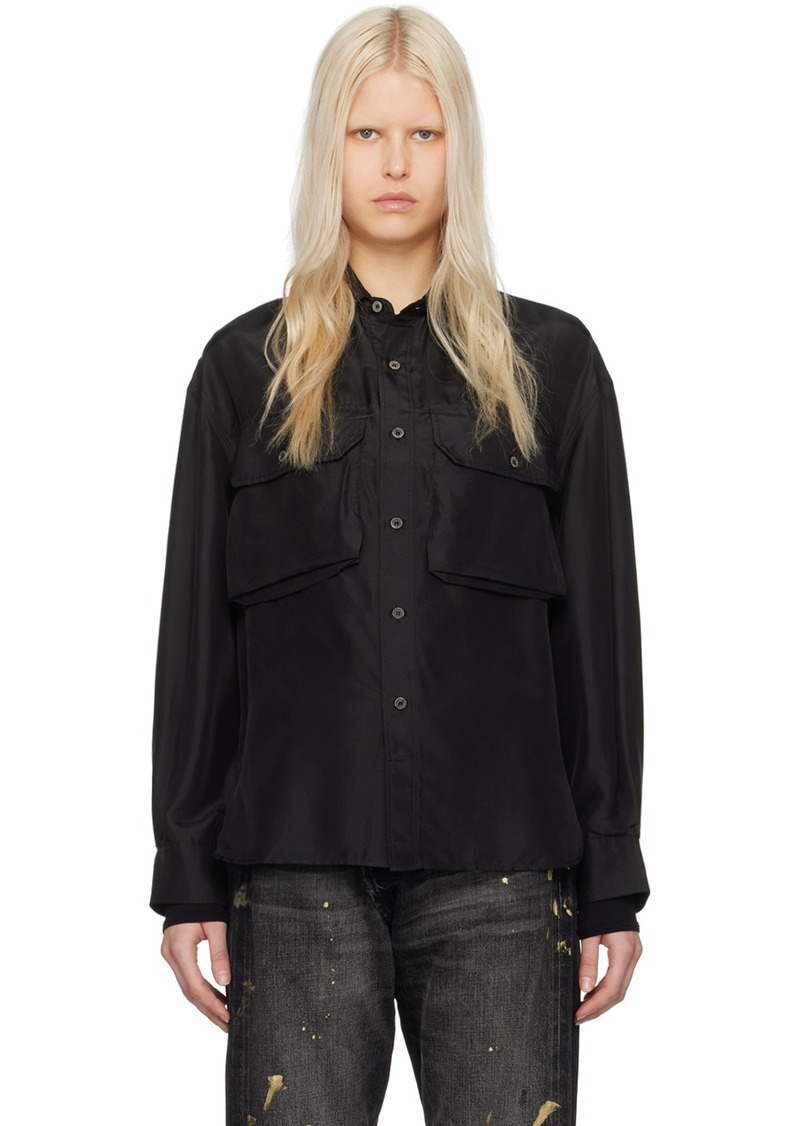 R13 Black Oversized Pocket Shirt