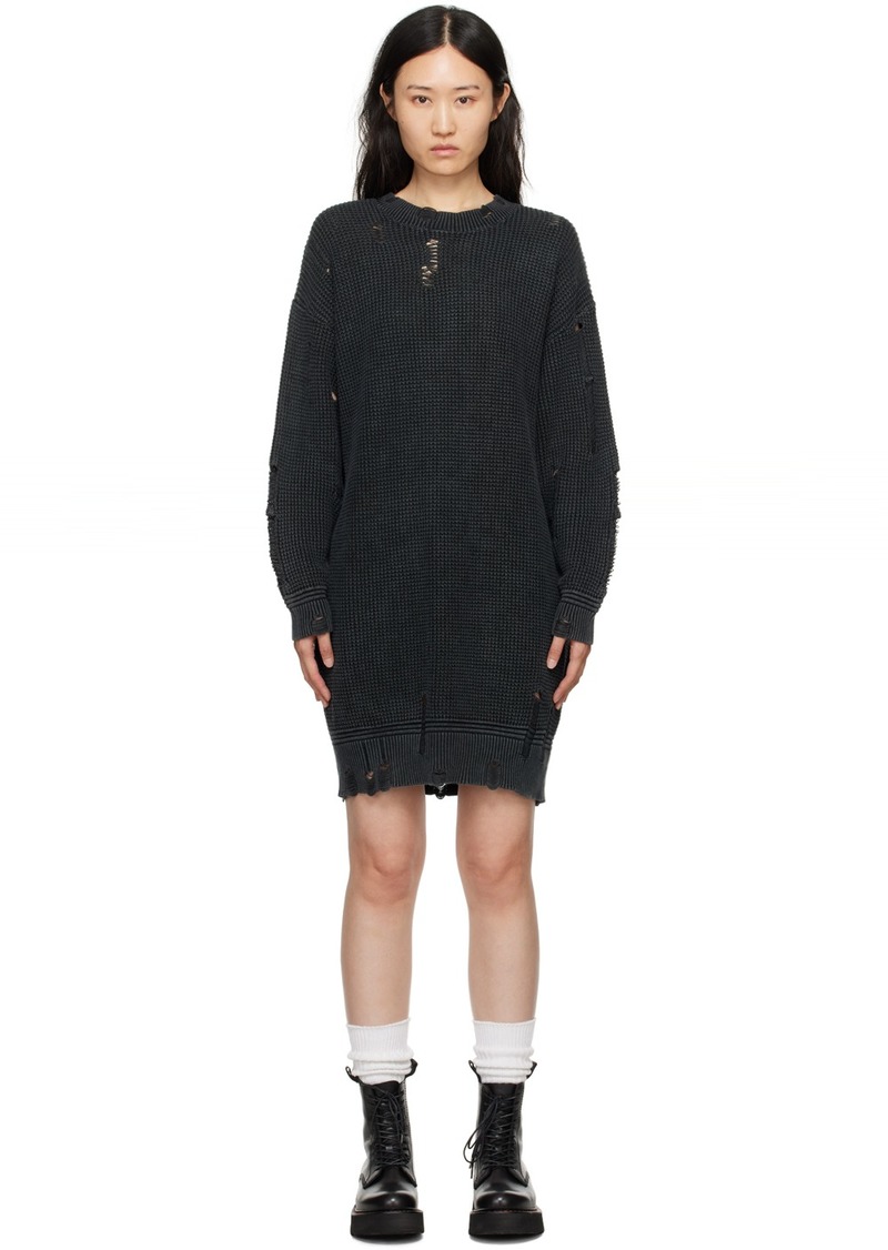 R13 Black Oversized Sweater Midi Dress