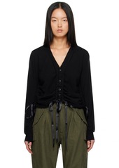 R13 Black Shirred Cardigan