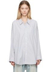 R13 Blue & White Drop Neck Shirt