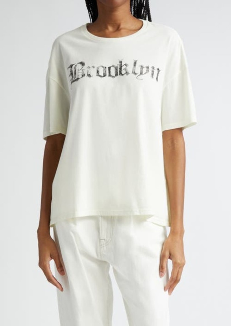 R13 Brooklyn Boxy Seamless Cotton Graphic T-Shirt