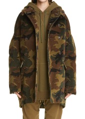R13 Camo Oversize Double Breasted Corduroy Hunting Coat