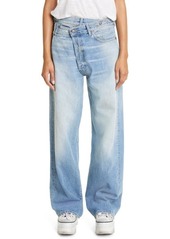 R13 Crossover Wide Leg Jeans in Irving Blue at Nordstrom