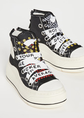 R13 Double Grommet High Top Sneakers