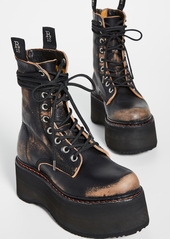 R13 Double Stacked Lace Up Boots